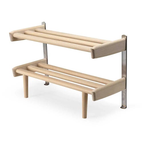 Meja Kenkähylly Lattia 59 cm Valkoinen öljytty tammi