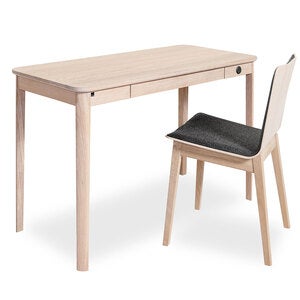 Sm131 Työpöytä Musta Tammi Lakka 115X55X74Cm
