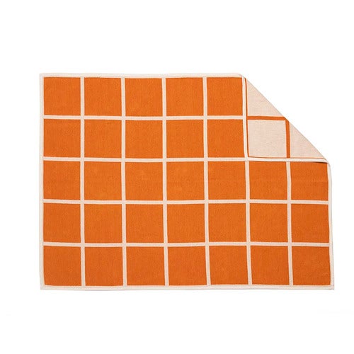 Kudottu viltti lampaanvillasta Criss Pale Orange