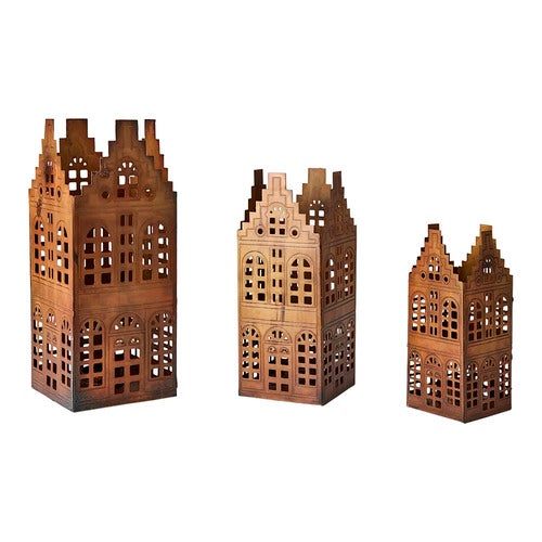 Kynttilälyhty Talot Village 3-pack