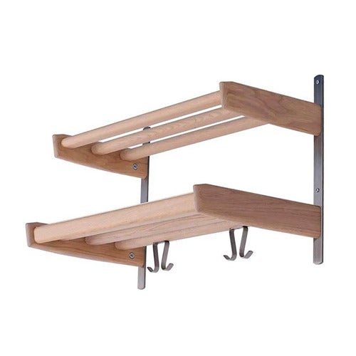 Meja Hattuhylly 59 cm 2 hyllyä Valkoinen öljytty tammi 