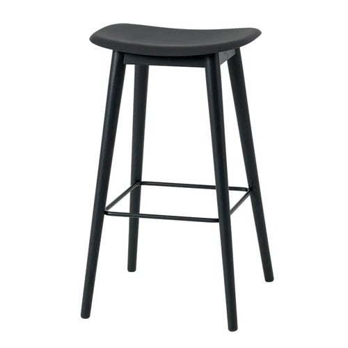 Fiber baarituoli korkea Wood Base - 75 cm - Black/Anthracite Black