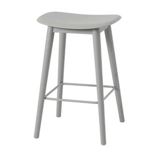 Fiber baarituoli matala Wood Base - 65 cm - Grey/Grey