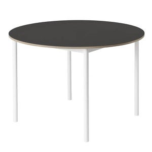 Base ruokapöytä 110 cm - Black Nanolaminate Plywood White
