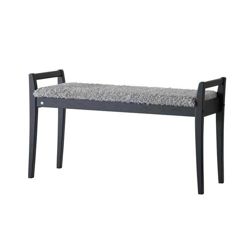 Meja penkki Mustaksi värjätty tammi/ Lampaannahka look Vaaleanharmaa