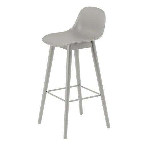 Fiber baarituoli korkea Wood Base - 75 cm - Grey/Grey