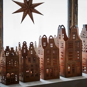 Kynttilälyhty Talot Village 3-pack