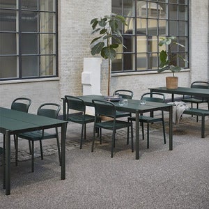Linear Steel Ruokapöytä 200X75 cm Anthracite Black 