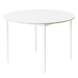 Base ruokapöytä 110 cm - White Nanolaminate Plywood White