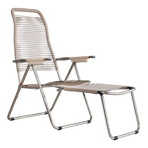 Spaghetti footrest taupe matt alumiini