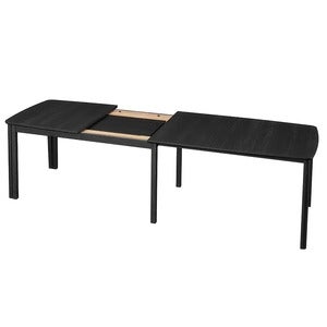 SM107 Ruokapoyta 101x160-316-368 cm Musta lakattu tammi