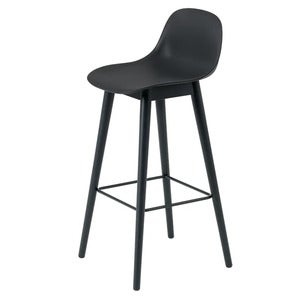 Fiber baarituoli korkea Wood Base - 75 cm - Black/Anthracite