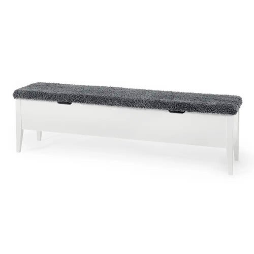 Klinte penkki 160 cm valkoinenaitoa lampaannahkaa