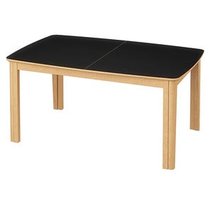 SM107 Ruokapoyta 101x160-316-368 cm Luonnollinen oljytty tammi - Musta nanolaminaatti