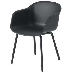 Fiber Outdoor Tuoli käsinojalla Anthracite Black 