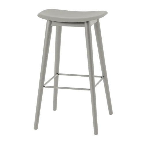 Fiber baarituoli korkea Wood Base - 75 cm - Grey/Grey