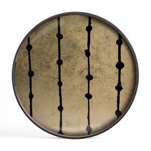 Gold Leaf Dots Tarjotin Ø48 cm