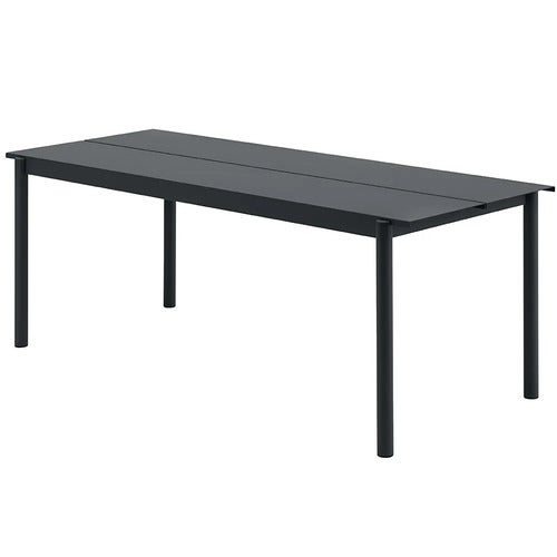 Linear Steel Ruokapöytä 200X75 cm Anthracite Black 