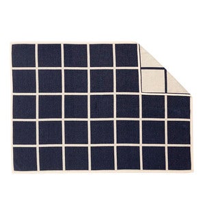 Kudottu viltti lampaanvillasta Criss Dark Blue