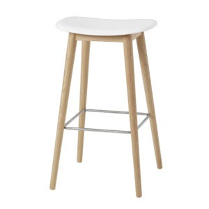 Fiber baarituoli korkea Wood Base - 75 cm - Natural White/Oak