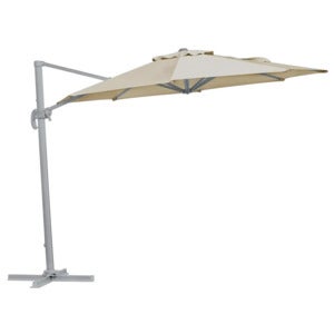 Linz 300 cm vapaasti riippuva aurinkovarjo vaaleanharmaa/khaki