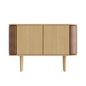  Treasures 2-ovinen kaappi tammi/brown faux leather
