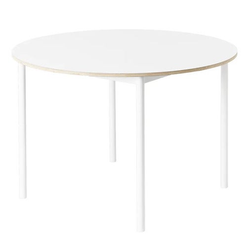 Base ruokapöytä 110 cm - White Nanolaminate Plywood White