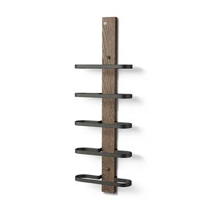 Mazzi viinihylly 5 pulloa Savustettu tammi / Matt Black Steel