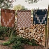 Ikat Teepyyhe - Mist Blue/Terracotta