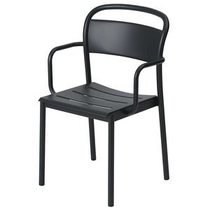 Linear Steel Tuoli käsinojilla - Anthracite Black 