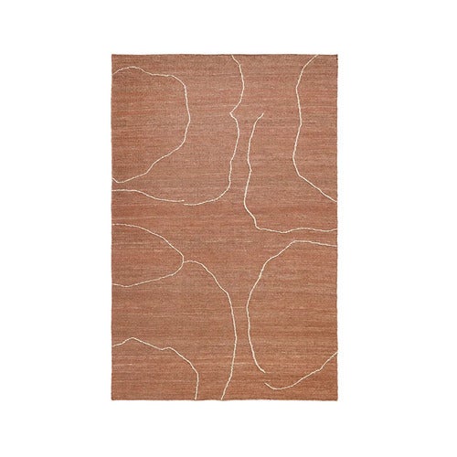 Käsinkudottu Matto Juutti Gesso Terracotta 200x300 cm