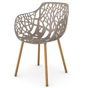 Forest Käsinojallinen tuoli Iroko/Pearly Gold