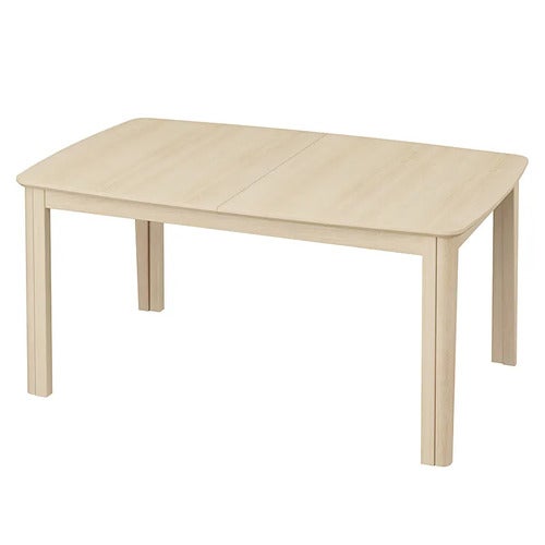 SM107 Ruokapoyta 101x160-316-368 cm Massiivinen valkoinen oljytty tammi