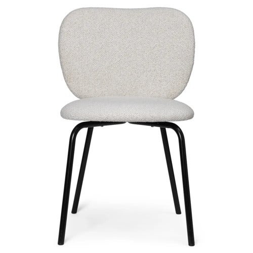 Rico Ruokapöydän tuoli Black Soft Bouclé - Off-white/Sand
