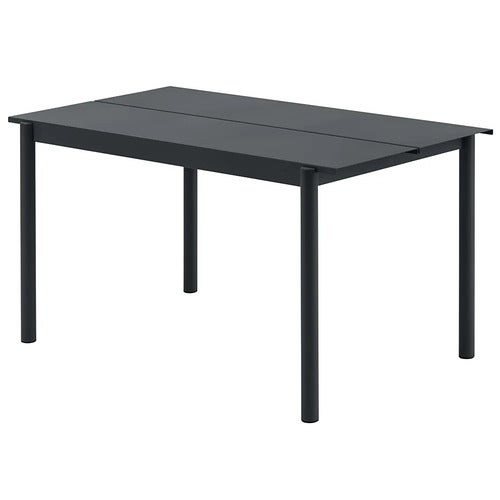 Linear Steel Ruokapöytä 140X75 cm Anthracite Black 