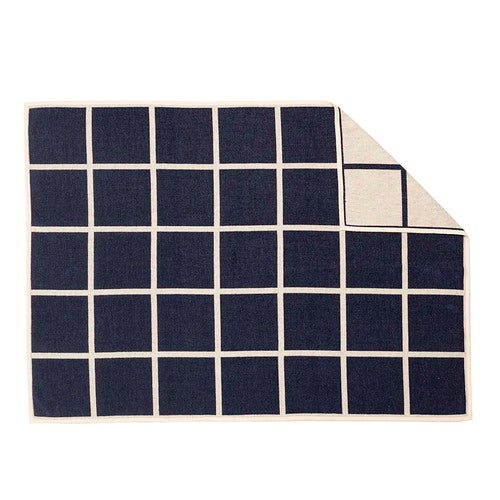 Kudottu viltti lampaanvillasta Criss Dark Blue